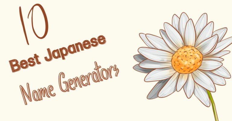 10 Best Japanese Name Generators written on a white flower with yellow center